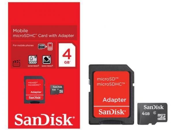 CARTAO DE MEMORIA SANDISK SDSDQM-004G-B35A 4GB + Adaptador